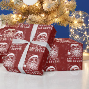 Papel De Presente 67 Meme Engraçado O Papai Noel Diz Seis Sete Natal