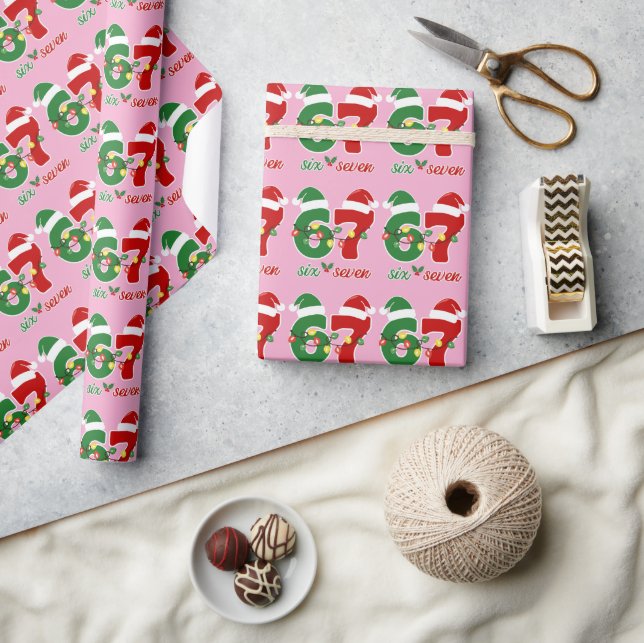 Papel De Presente 67 Meme Seis Sete Gen Alpha Natal  (Artesanato)