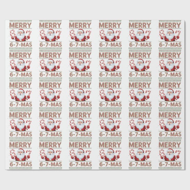 Papel De Presente 67 Natal Alegre 6 7 Mais Feio Xmas Seis Sete (Aberto)
