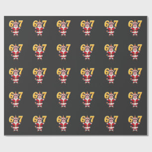 Papel De Presente 67 Unicórnio de Natal 6 7 Meme para Meninas Crianç
