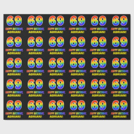 Papel De Presente 69º aniversário: Negrito, Divertido, Simples, Arco