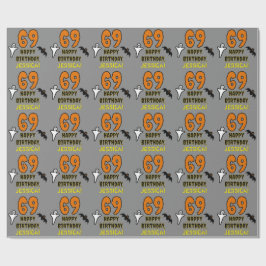 Papel De Presente 69.º aniversário: Tema do Dia das Bruxas assustado