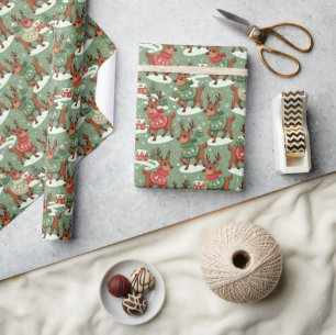 Papel De Presente 6-7 Esquadrão de Rena Natal