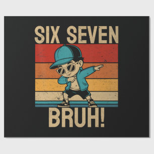 Papel De Presente 6 7 Números Dabbing Seis Sete Bruh