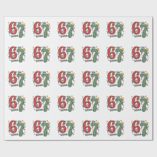 Papel De Presente 6 7 Seis Sete Mão Geração Z Alpha Meme Gíria Natal