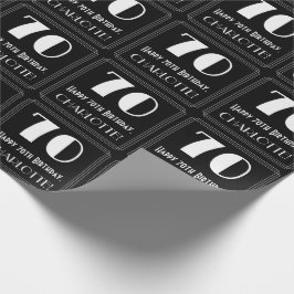 Papel De Presente 70 Aniversário - Art Deco Inspirou "70", Nome