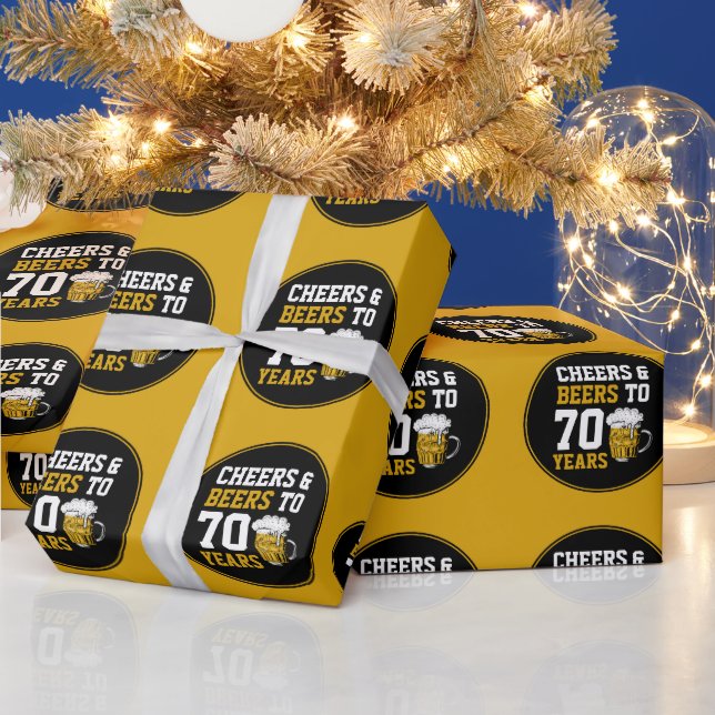 Papel De Presente 70 Aniversário Saúde e Cerveja aos 70 anos (Feriados)