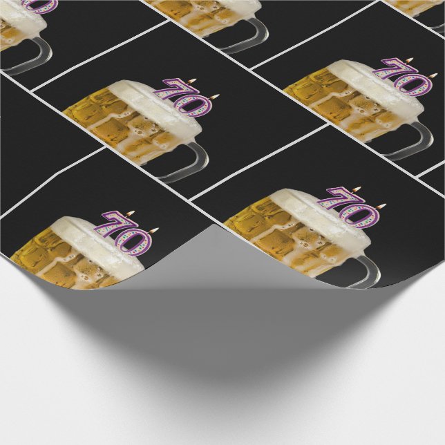 Papel De Presente 70 Birthday Beer Mug Com Velas (Ponta)