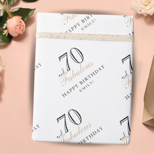Papel De Presente 70 e Fabulosa Mulher Elegante Aniversário de 70 an