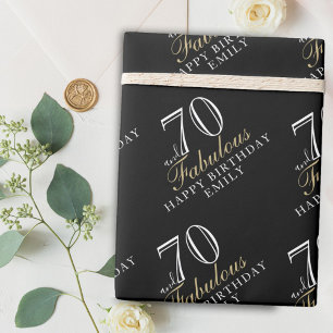 Papel De Presente 70 e Fabulosos Aniversário de 70 anos Elegante Pre