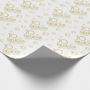 Papel De Presente 70 e Fabulosos Moderno Aniversário de 70 anos