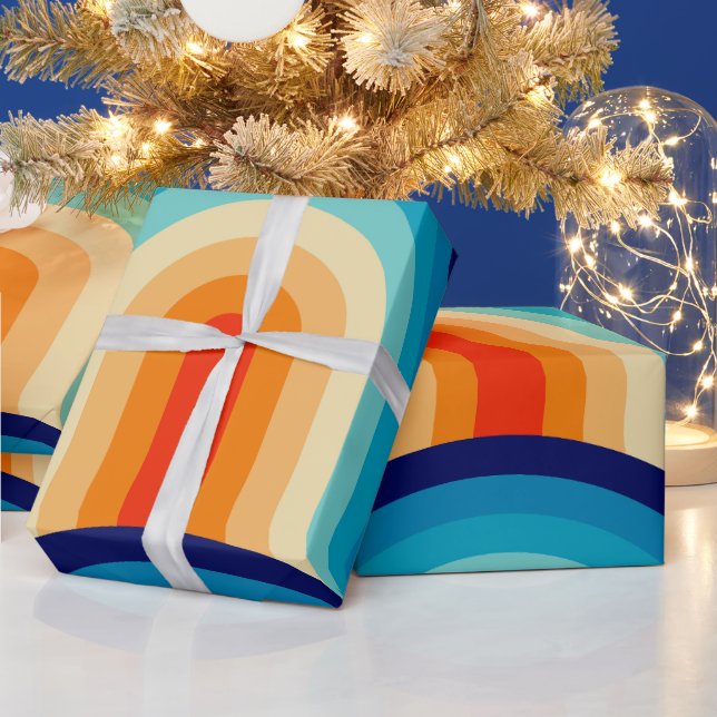 Papel De Presente 70s Rainbow Curves (Feriados)