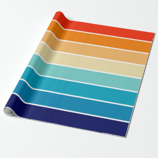 Papel De Presente 70s Rainbow Stripes