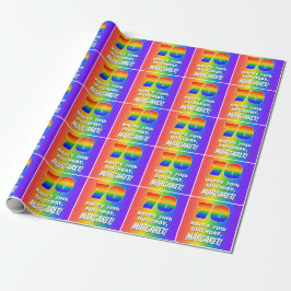 Papel De Presente 70th Birthday: Colorful, Fun Rainbow Pattern # 70