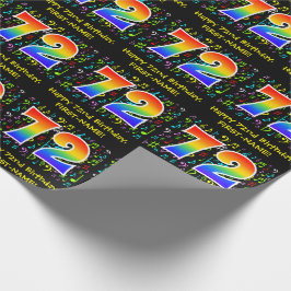 Papel De Presente 72º Aniversário: Símbolos Musicais Coloridos, Rain