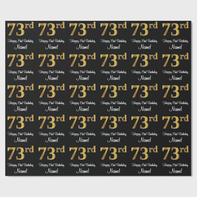 Papel De Presente 73.º aniversário: Olhar Dourado Elegante Luxurioso (Aberto)