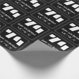 Papel De Presente 74. º aniversário: Art Deco Inspirou Olhar "74" & 