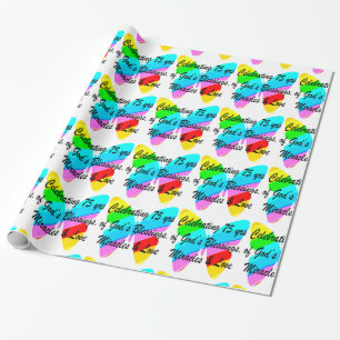 PAPEL DE PRESENTE 75º ANIVERSÁRIO DESIGN PERSONALIZADO COM BORRACHA