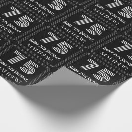 Papel De Presente 75.º aniversário: Art Deco Inspirou "75" com nome