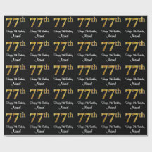 77º aniversário: Elegante Luxurioso Faux Dourada l