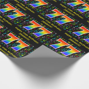 Papel De Presente 77.o aniversário: Símbolos Musicais Coloridos, R