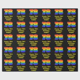 Papel De Presente 78º aniversário: Divertido e Colorido Arco-Íris In