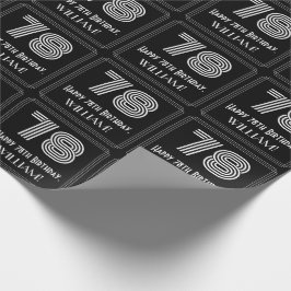 Papel De Presente 78.º aniversário: Art Deco Inspirava "78" com nome