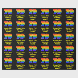 Papel De Presente 79º aniversário: Divertido e Colorido Arco-Íris In