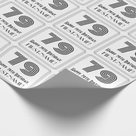 Papel De Presente 79.º Aniversário: Art Deco Estilo Inspirado "79" +