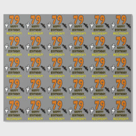 Papel De Presente 79.º aniversário: Tema do Dia das Bruxas assustado