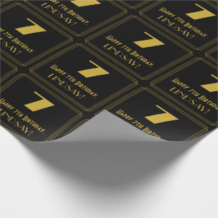 Papel De Presente 7 Birthday - Arte Deco Inspirou "7" e nome