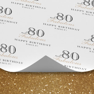 Papel De Presente 80 e Fabulosa Mulher Elegante Aniversário de 80 an