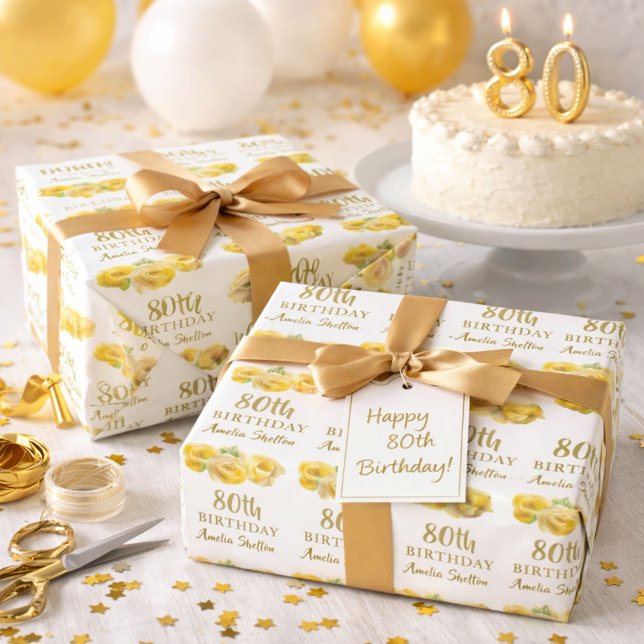 Papel De Presente 80 Floral de Rosas Amarelas (Criador carregado)