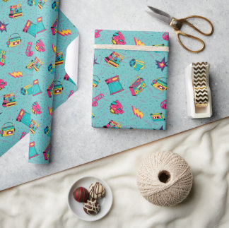 Papel De Presente 80s Themed Wrapping Paper