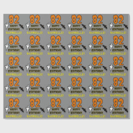 Papel De Presente 82º Aniversário: Tema do Dia das Bruxas, Nome Pers