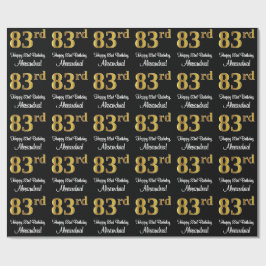 Papel De Presente 83º Aniversário: Elegante Luxurioso Faux Dourado L