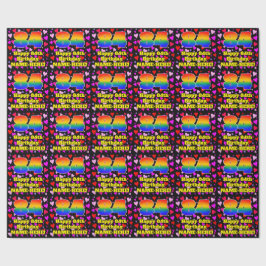 Papel De Presente 84th Birthday: Loving Hearts Pattern, Rainbow # 84