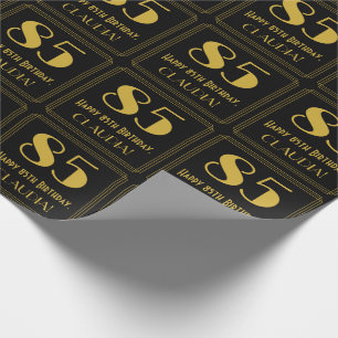 Papel De Presente 85. º aniversário ~ Art Deco Inspirou o "85", no
