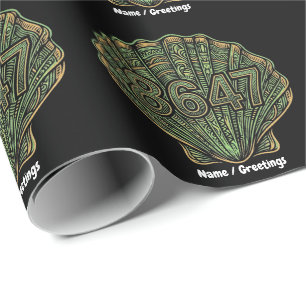 Papel De Presente 8647 Concha Linocut Oitenta e Seis Quarenta e Sete