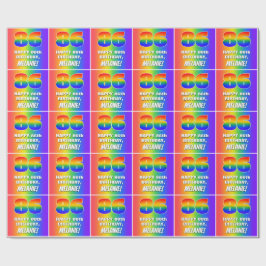 Papel De Presente 86.º aniversário: Padrão Divertido e Colorido do A