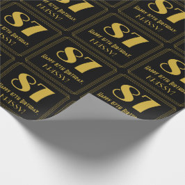 Papel De Presente 87º aniversário ~ Arte Deco Inspirou "87", Nome