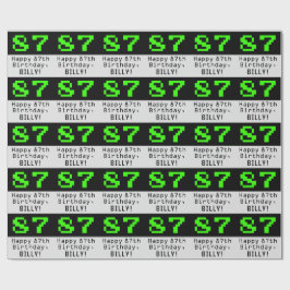 Papel De Presente 87.º aniversário - Estilo Nerdy / Geeky "87" e Nom