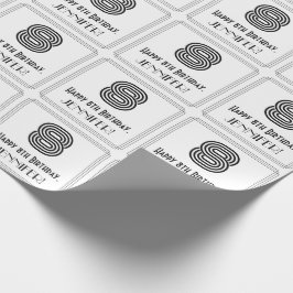 Papel De Presente 8.º aniversário: Art Deco Inspira Estilo "8" + Nom