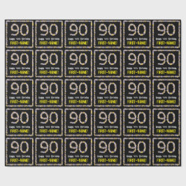 Papel De Presente 90 Aniversário: Número de Flores Florais, Nome Per