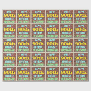 Papel De Presente 90 de Aniversário do Grafite de Parede do Brick +