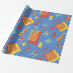 Papel De Presente 90s padrão perfeito. Fundo Memphis. Geometri