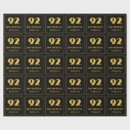 Papel De Presente 92º Aniversário - Art Deco Inspirou a aparência "9