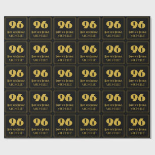 Papel De Presente 96.º aniversário - Art Deco Inspirou "96" & Nome