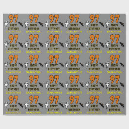 Papel De Presente 97.º aniversário: Tema do Dia das Bruxas assustado