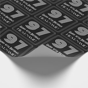 Papel De Presente 97.o aniversário: Art Deco inspirou "97" com nome